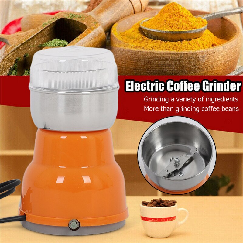 Mini molinillo de café eléctrico de cocina, molinillo de sal y pimienta, potente molinillo de especias, nueces, semillas, máquina de molienda de granos de café, enchufe electrónico de la UE