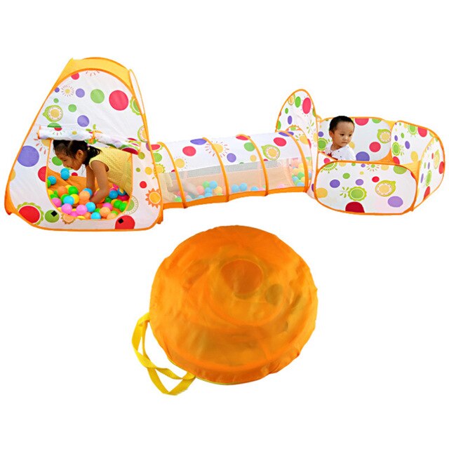 3 in 1 Children Tent Toy Portable Toy Tents Ocean Ball Pool Children Tipi Tents Crawling Tunnel Ball Pool Baby Play house Tents: C