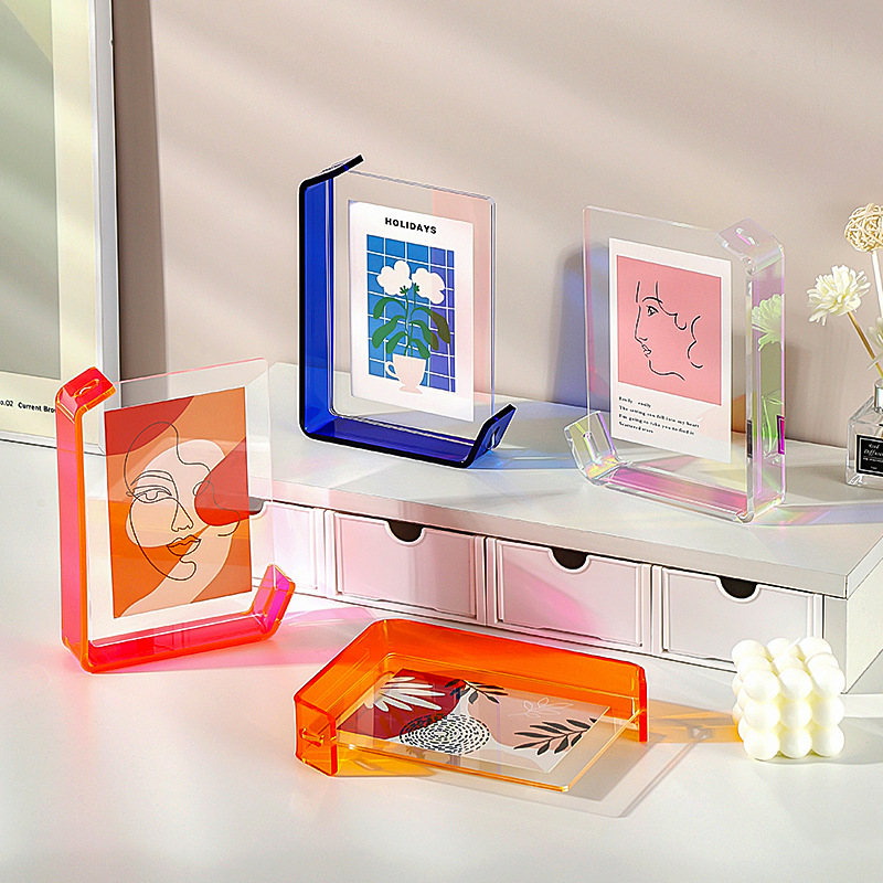 Acrylic L-Shaped Photo Frame, Desktop Display Ornaments, 6 Inch, 7 Inch Photo Frame, Home Decoration,