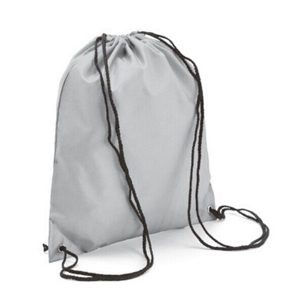 Mochila escolar deportiva Unisex para adultos y mujeres, bolsa con cordón sólido reutilizable, ligera: Gris