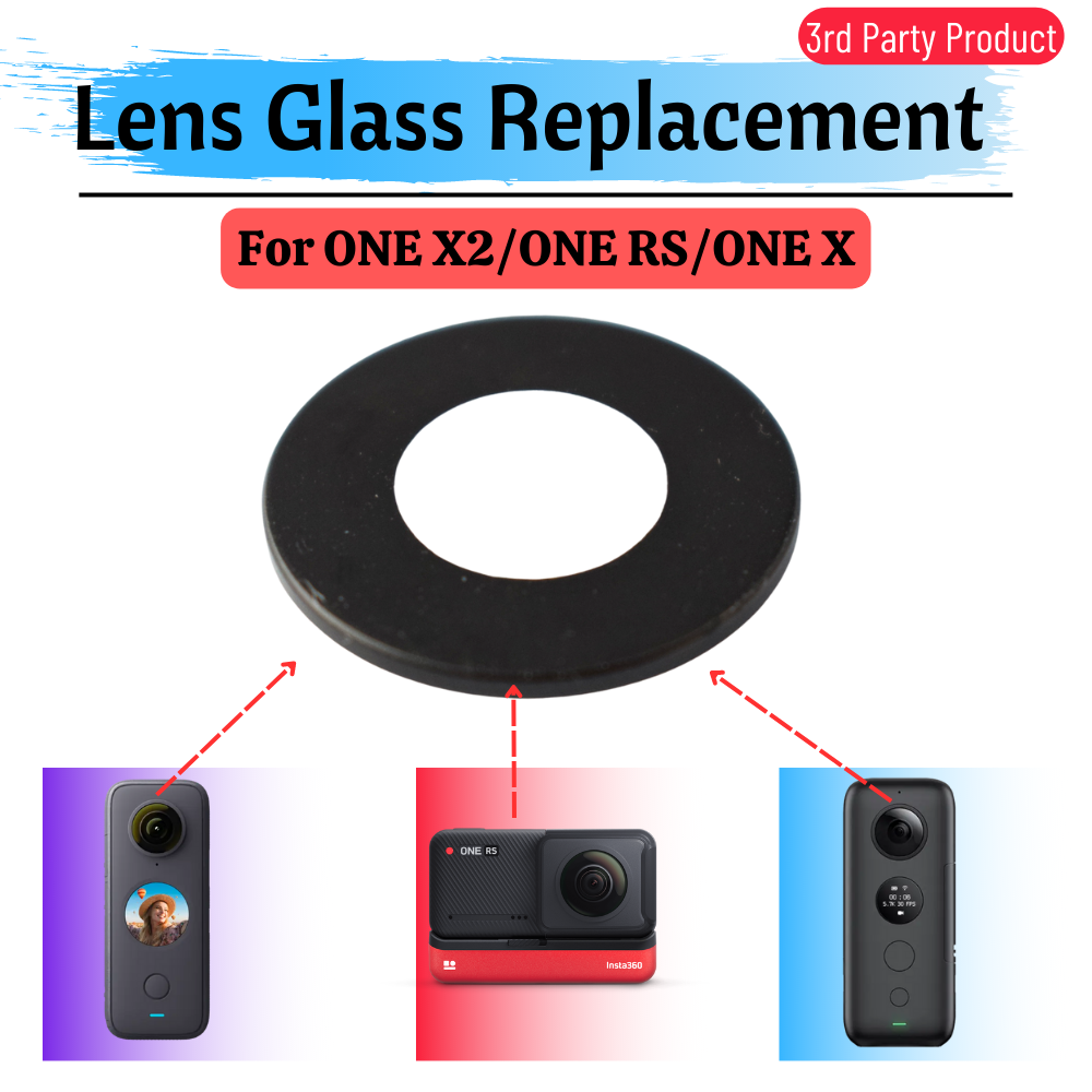 Substituição de vidro de lente Insta 360 ONE X2 para Insta360 ONE X2 RS R 360 Lente Peças de reparo de câmera Acessórios