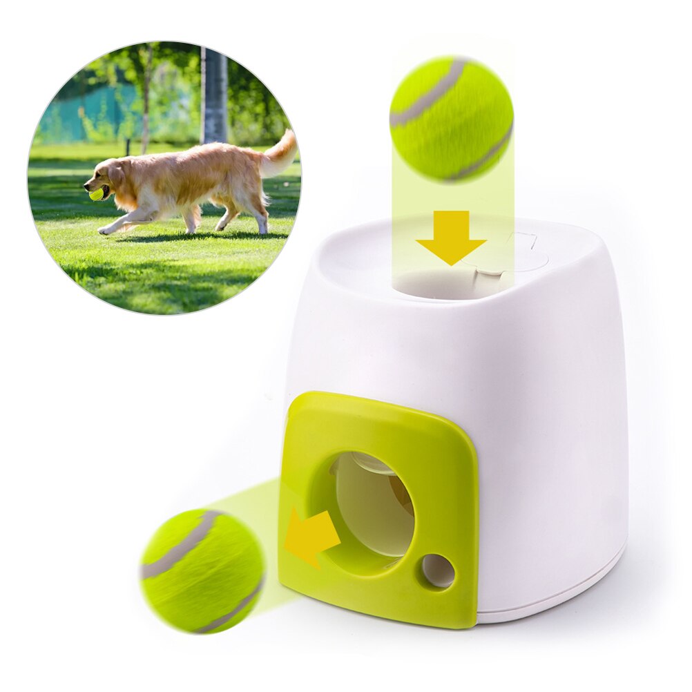 Double-hole Dog Tennis Food Reward Machine Pet Toy Dog Interactive Training Smart Feeder Tennis Leaker Balls Plastic
