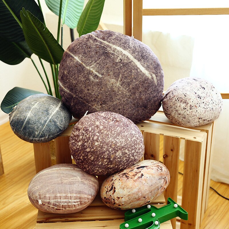 Simulated Stone Sofa Pillow Soft Pebble Stone Pillow Movie Props Home Decor Pillow Back Cushion Toy Kids Birthday