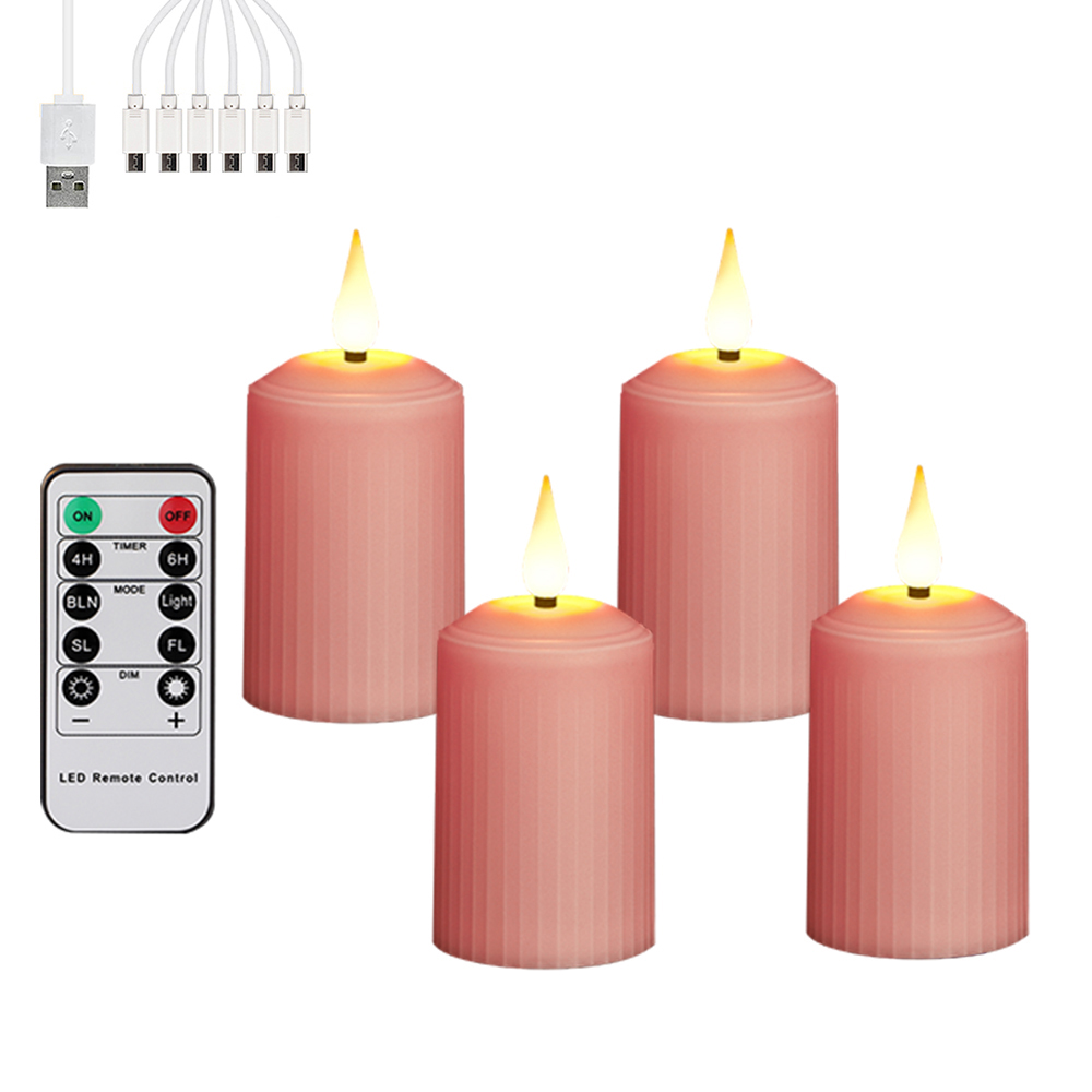 Velas Led recargables por Usb, llama parpadeante con Control remoto, luz impermeable, velas de boda, lámpara de vela de decoración del hogar: CAMEL