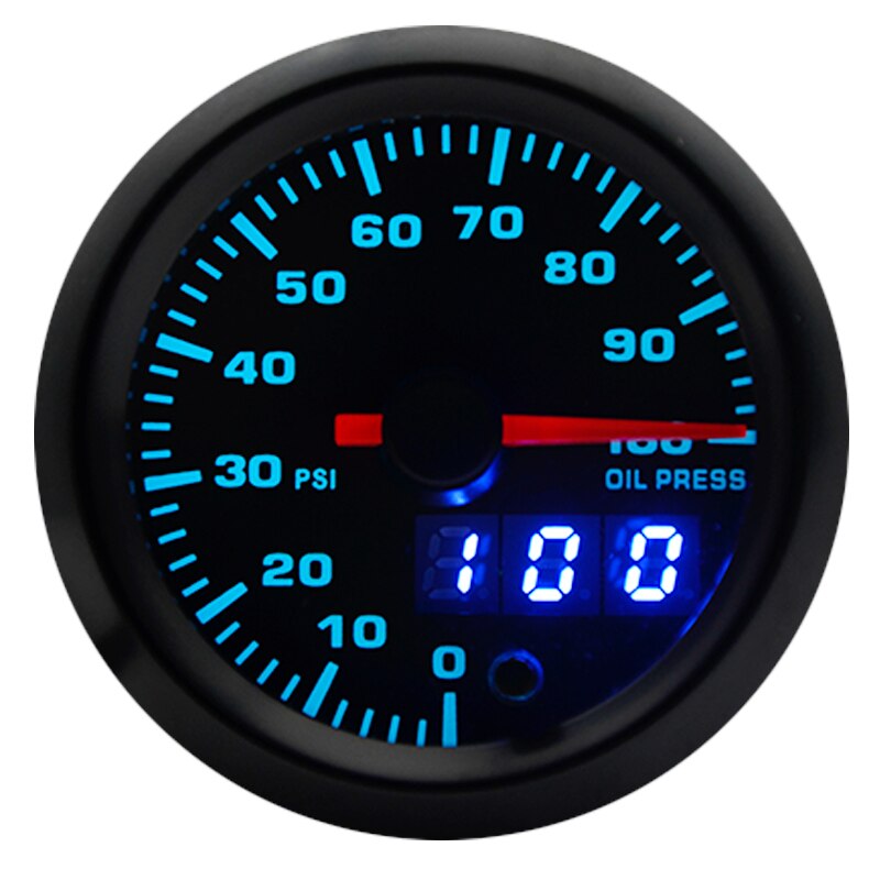 2 "52mm 7 colores LED Auto presión de aceite 0-100 PSI medidor de presión de aceite analógico/Digital doble pantalla medidor de coche