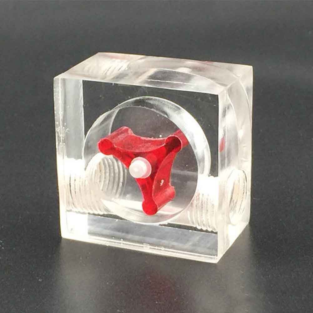 2 Way G1/4 Thread Acrylic Indicator Flow Meter Office 3 Impeller Home Monitoring Liquid Polished Surface For PC Water Cooling