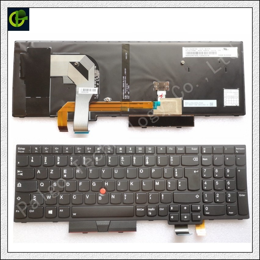 Français Azerty Clavier Rétro-Éclairé pour Lenovo Thinkpad T570 T580 P51S P52S 20L9 20LA 01EN928 01EN958 01ER500 01HX219 01HX259 FR