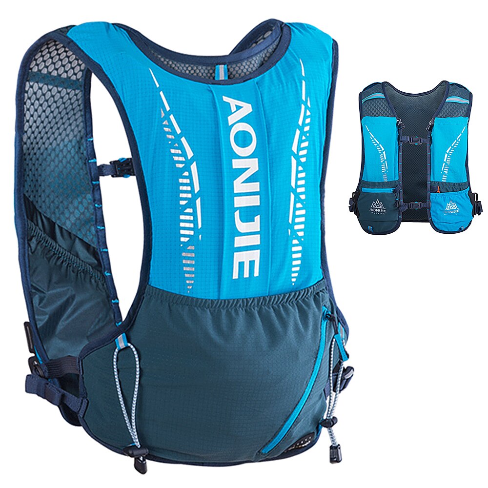 Udendørs hydration pack rygsæk løbetaske sport vest ultralette ridetasker åndbar hydrering vest jogging sport rygsæk: Blå farve