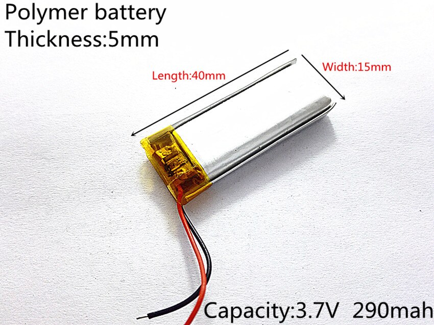 3.7 V 290 mAh 501540 Lithium Polymeer Li-Po li ion Oplaadbare Batterij cellen Voor Mp3 MP4 MP5 GPS
