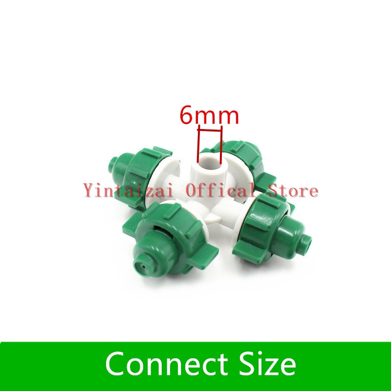 Nebulizador verde de 10 piezas, conjunto colgante de rociador de nebulización cruzada, accesorios de riego por goteo para invernadero