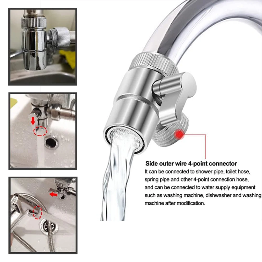 Universele Kraan Adapter Splitter Omschakelklep Waterkraan Connector voor Aanrecht Douche Badkamer Wc Accessoires