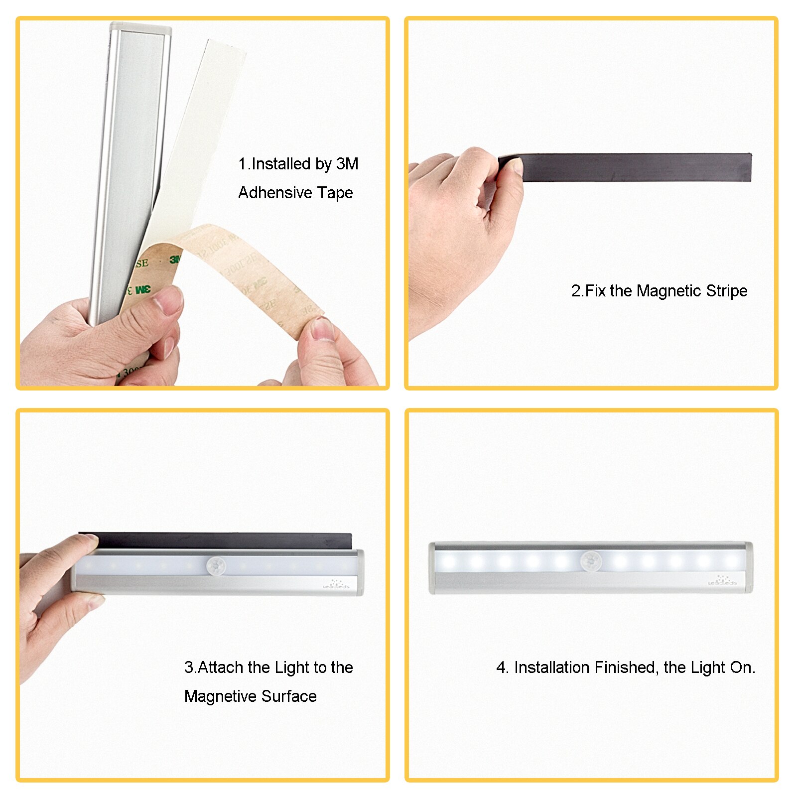 UNTCENT 10 LED chip Motion sensor licht, kamer nachtlampje kabinet verlichting garderobe licht, batterij-aangedreven