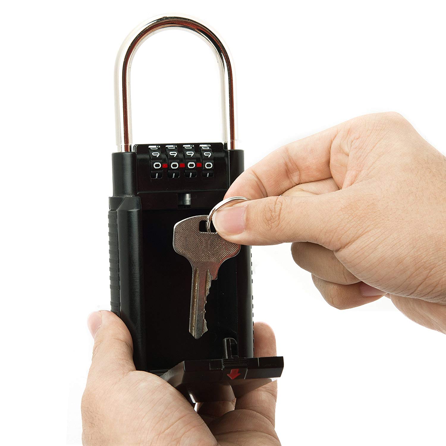 -Combination Lock Box Key Storage Lock Box 4-Digit Combination Lock Waterproof Indoor/Outdoor