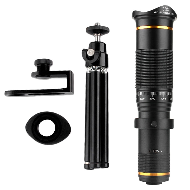 38X Telephoto Lens HD Monocular Telescope Phone Camera Lens for IPhone 11 Xs Max XR X 8 7 Plus Android Smartphone Mobile
