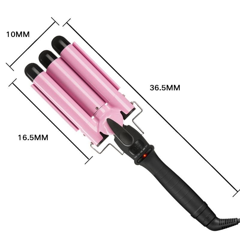 110-220v Hair Curling Iron Ceramic Triple Barrel Hair Curler Deep Pearl Waving Curly Styling Tool Splint Wave Wand