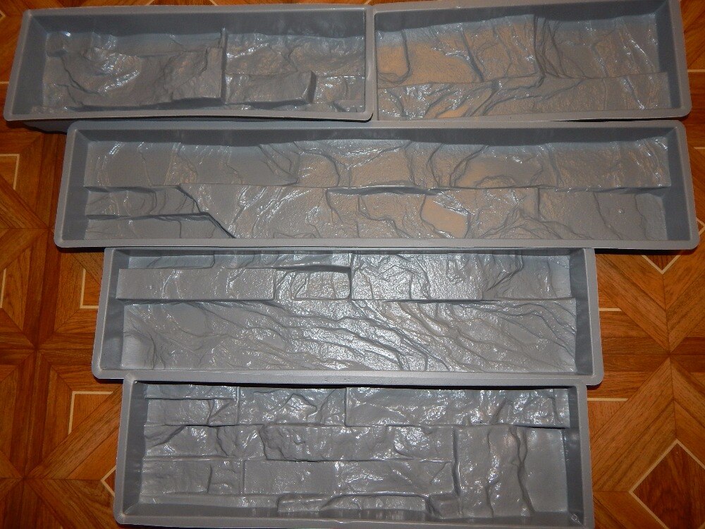 Set 5 Plastic Molds for Concrete Plaster Wall Stone ABS Tiles CONCRETE