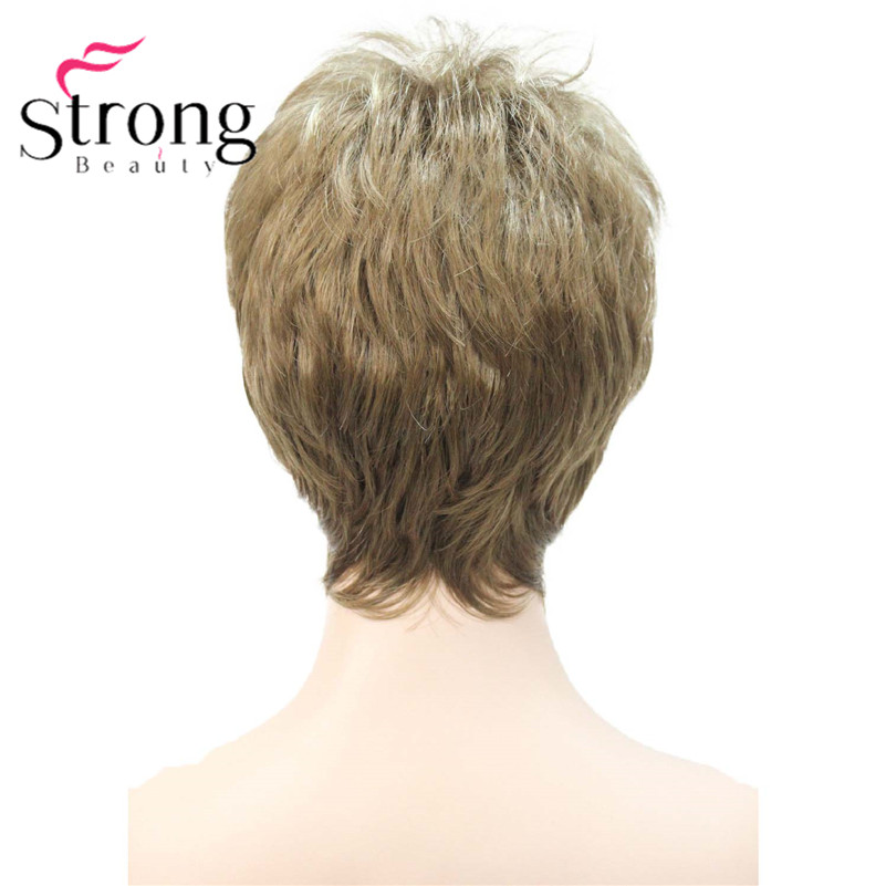 StrongBeauty Super Korte Gelaagde en Spikey Blonde Full Synthetische Pruik Pruiken Zwart Bruin KLEUR KEUZES: 12TT124