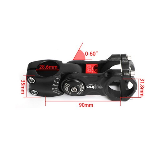 CLKPEN Tige de vélo réglable 90 degrés 31.8 ou 25.4x90/110mm, Tige de vélo de Montagne réglable VTT Tige de Guidon,25.4 * 110mm