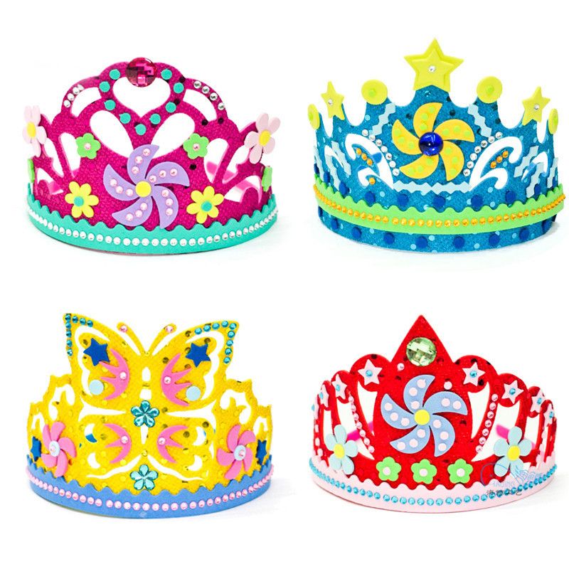 Eva foam papier pailletten kroon bloemen sterren patronen kleuterschool kunst kinderen doe-het-zelf knutsel speelgoed feestdecoraties