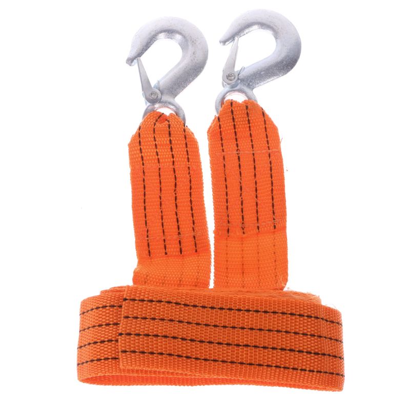 Car Tow Cable Heavy Duty Towing Pull Rope 4M 3 Ton Strap Hooks Van Road Recovery