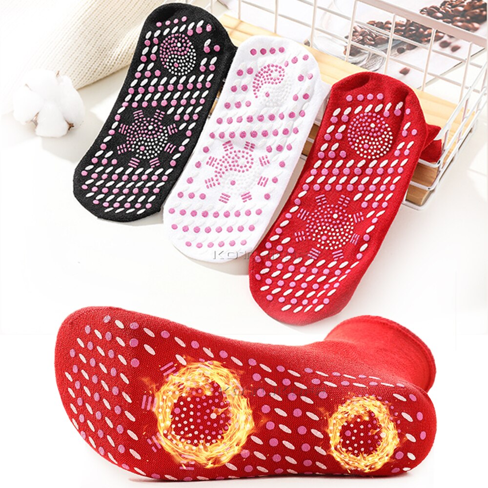Calcetines térmicos de turmalina para hombre y mujer, calcetín de masaje para terapia magnética