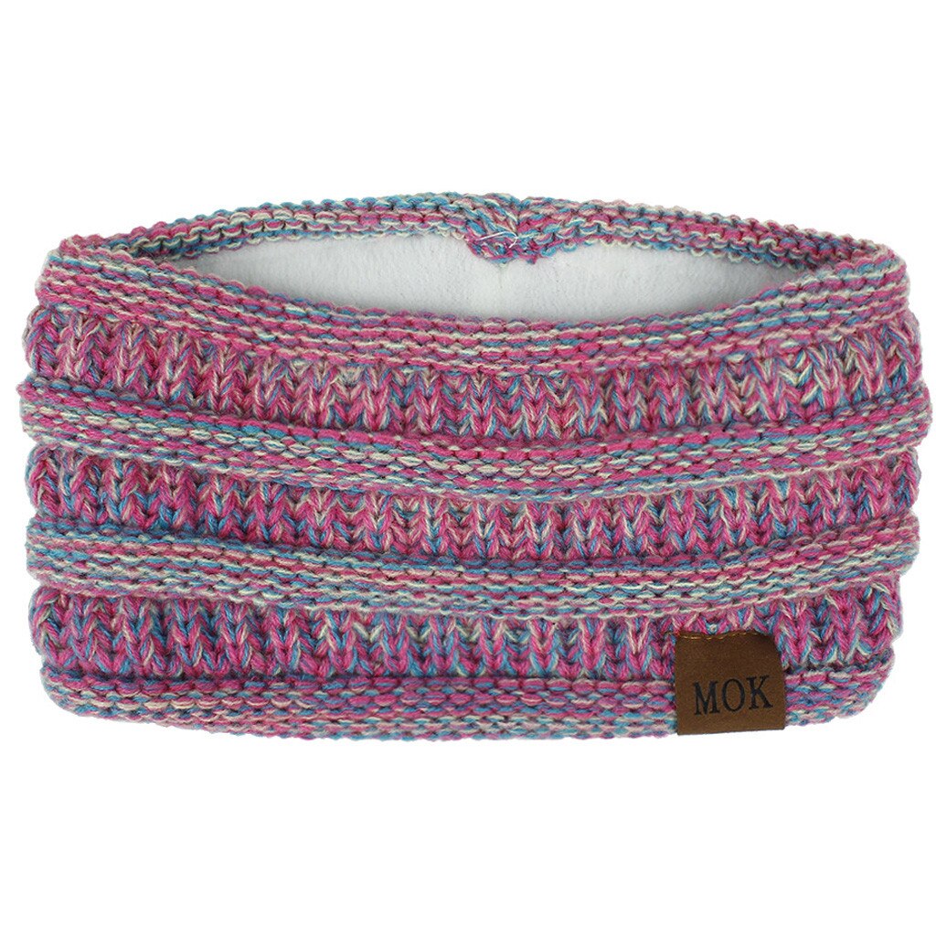 Fascia Capelli Haaraccessoires Vrouwen Beschermd Houden Warm Breien Hoofdband Handgemaakte Sport Haarband Brede Zijde Haarband: Hot Pink