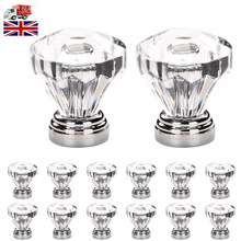 25 / 30mm Diamond Shape Glass Knobs Cupboard Drawer Pull Out Kitchen Cabinet Door Door Handle Door Pull Handle