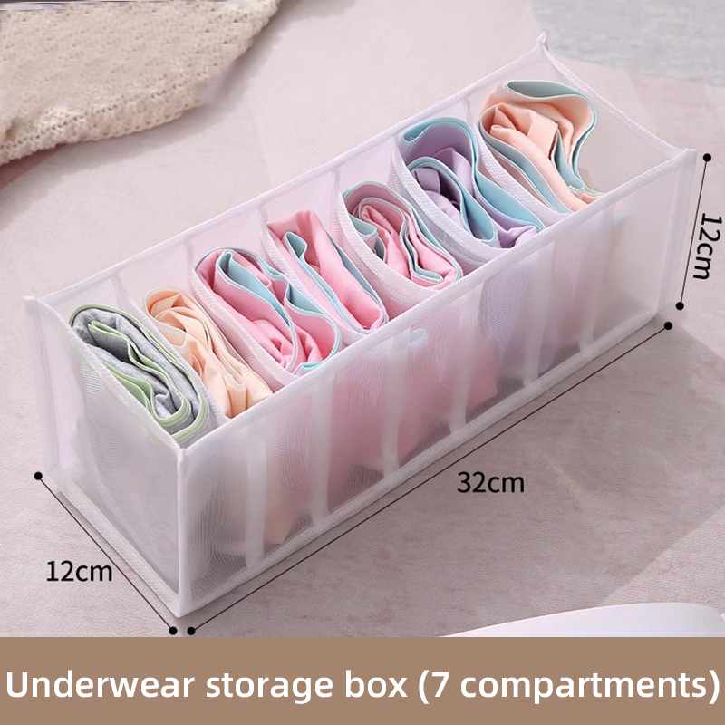 Jeans Organization Storage Box Closet Organizer For Underwear Clothing System Socks Pants Drawer Organizers Cabinet: Ivory