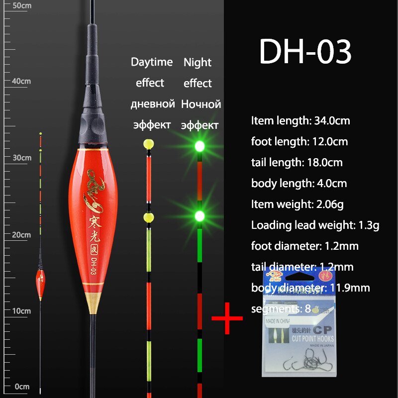 Boya de pesca de agua dulce, Boya de pesca de superficie, sensible, estable, 1 unidad: DH-03