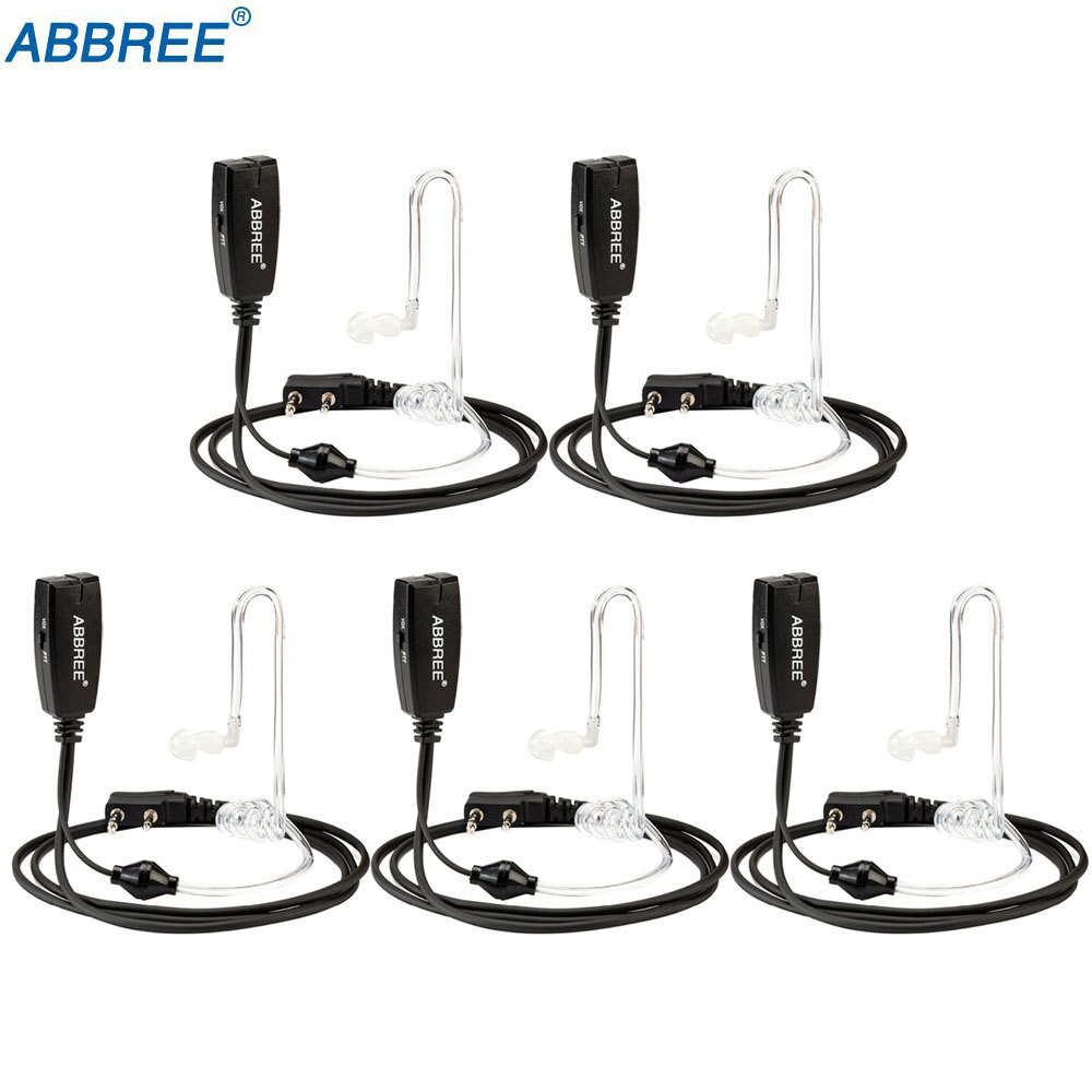 5pcs ABBREE VOX 2 Spille Air Acoustic Tubo Auricolare Auricolare Per Kenwood Baofeng UV-82 BF-888S TYT Wouxun Walkie Talkie ham Radio