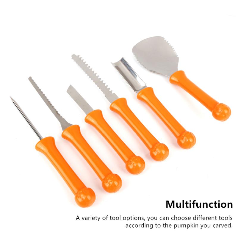 7Pcs Pumpkin Carving Tools Kit Sturdy Stainless Steel Carve Sculpt Halloween Tools Supplies with Portable Bag