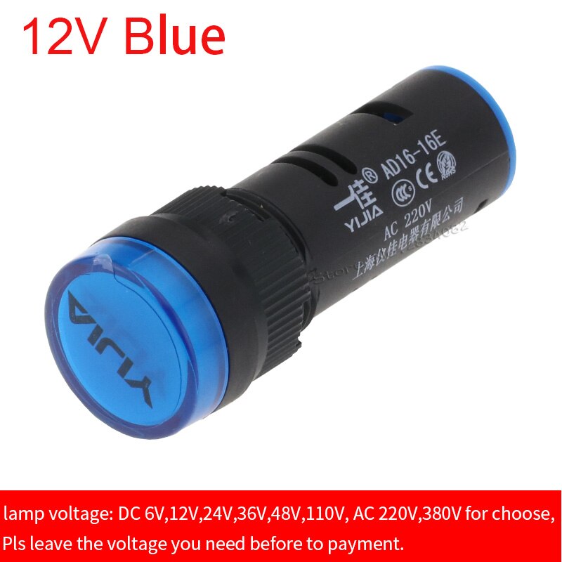 16mm mounting hole LED light lamp indicator lights pilot lamp panel AD16-16E 6V 12V 24V 36V 48V 110V 220V 380V: Orange