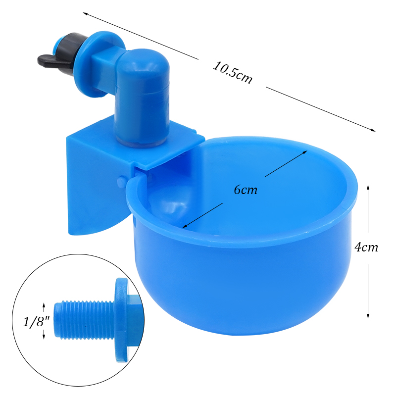 Bebedero para pollos, taza para aves de corral, bebedero automático para pollos, bebedero de plástico para aves de corral, alimentador de agua potable para pollitos y patos, 6 uds.