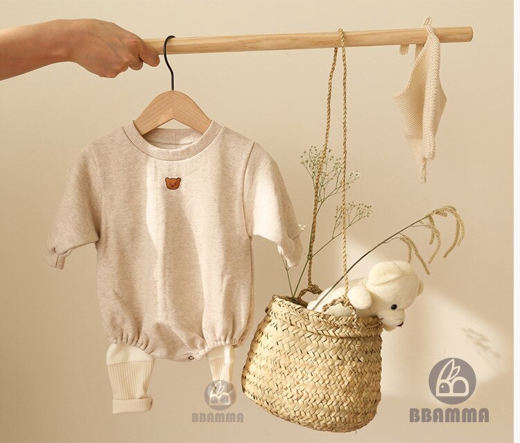 Baby Ein-Stück Anzug Herbst Baumwolle Lose Strampler Junge Baby Romper Onesie Baby Dreieck Einteiliges: Beige / 3M