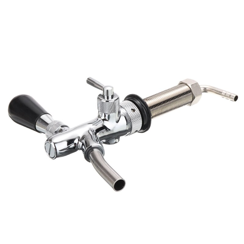 Stainless Steel Beer Tap 98mm Adjustable Beer Tap Handle G5 / 8 Thread Flow Control DIY Home Brewing Barware Tool Supplies