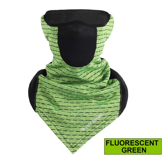 WEST BIKING-mascarilla de cara de ciclista para invierno, bufanda térmica cálida, máscara de esquí para exteriores, correr, escalada, Snowboard, forro polar resistente al viento, máscara para ciclismo: Fluorescent Green