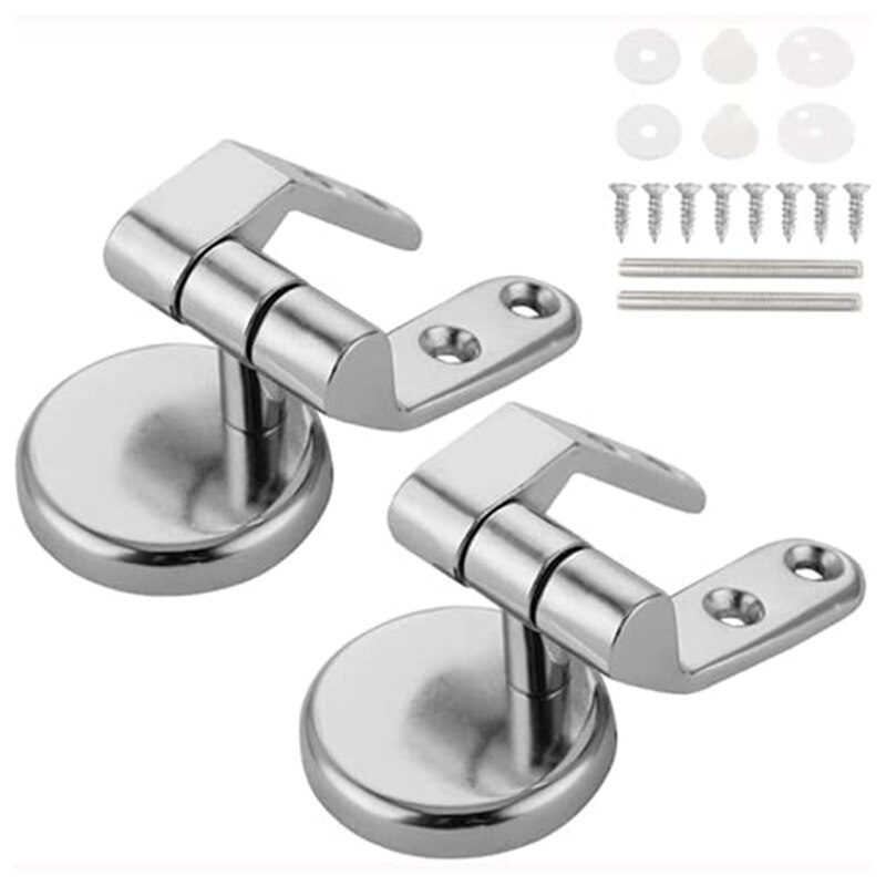 Adjustable Toilet Seat Bolt-Left And Right Hinges Kit-Toilet Seat Hinges Zinc Alloy Replacement Hinges: Default Title