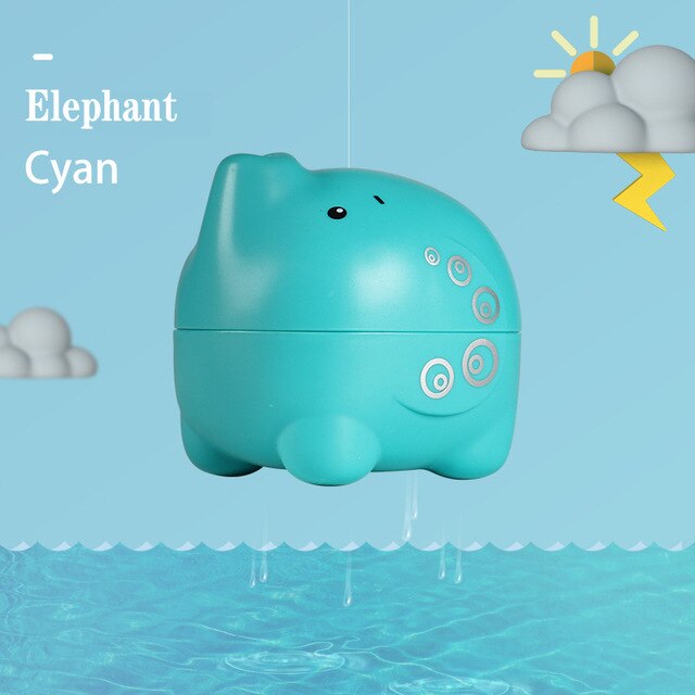 Baby Bath Toys Piscina Accessories Play With Water For Bathroom Duck Lion Rocket Seahorse Funny Water Game: Cyan elephant