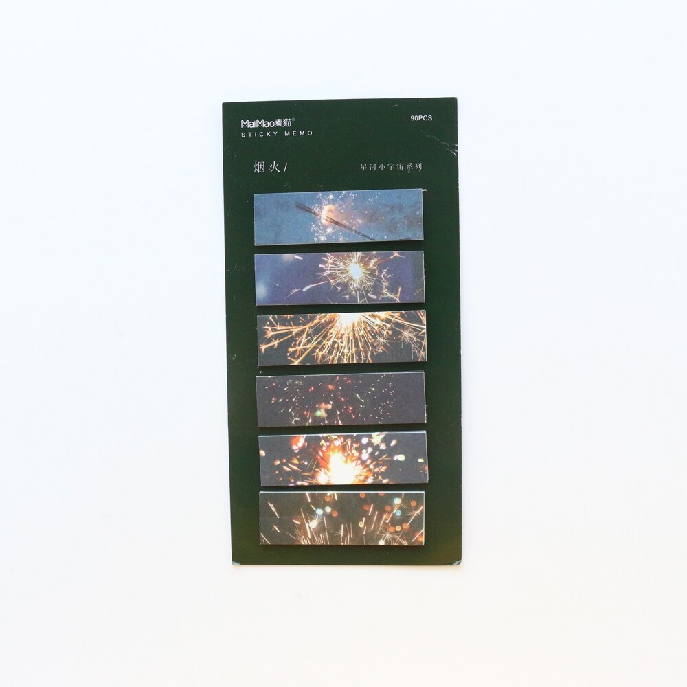 Domikee landscape school student sticky notes pad ins self-adhesive index label mug memo pad stationery: Light Green