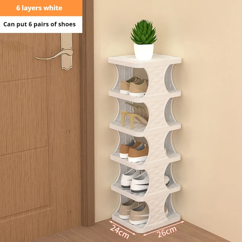 Schuhregal, Schuh-Organizer mit mehrschichtigem farbigem Schrank, Schuhregale, einfaches Schuhregal, abnehmbare Schuhregale für Schlafzimmer: Rosa