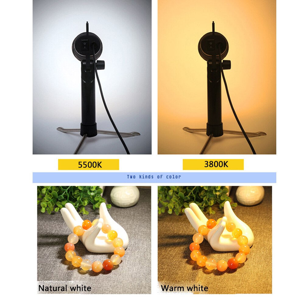 Bordfotograferingslampe som skal brukes til å fotografere små gjenstander kontinuerlige lyskilder naturlig 12 lysdioder hvit  ac 220v 110v