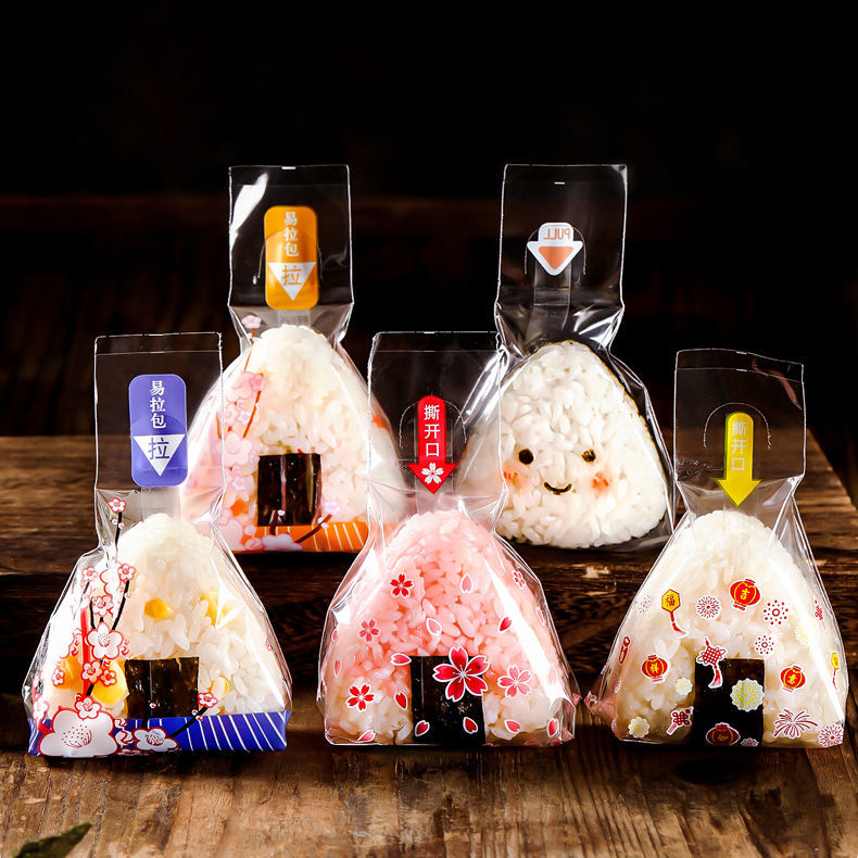 10pcs Japanese Style Triangle Rice Ball Packing Bag Japanese Cuisine Making Tools Bento Accessories