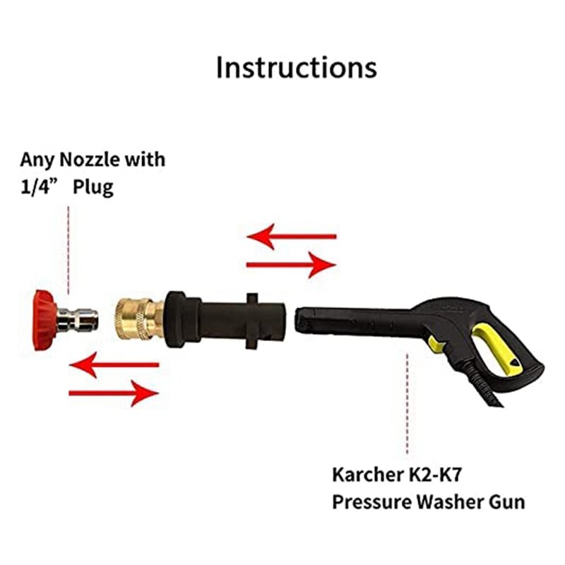 Hogedrukreiniger Spuitbus Adapter Met 1/4Inch Quick Connect Vrouwelijke