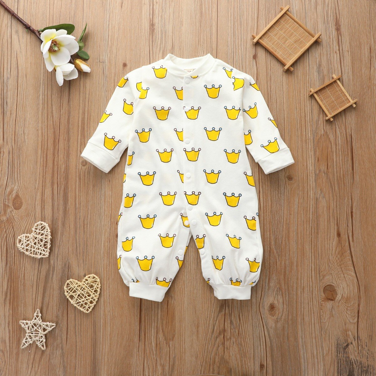 Newborn Baby Boy Romper Jumpsuit Long Sleeve Print Baby One Piece Jumpsuit Boy Costume