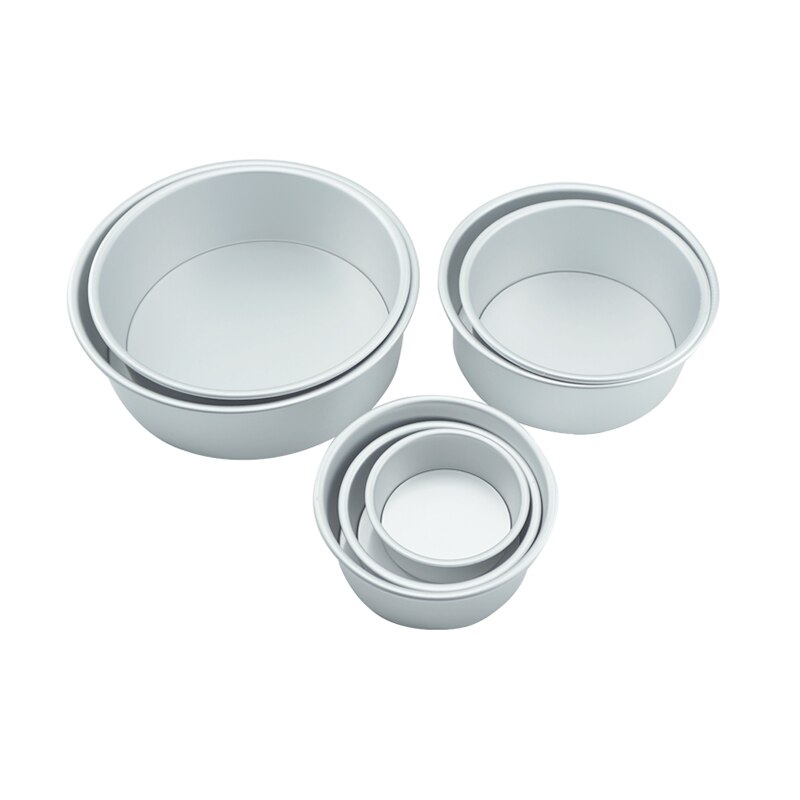 2/4/5/6/7/8/9/10 Inch Round Cake Pan Set with Removable Bottom Aluminum Alloy Chiffon Cake Mould Set Round Cakes Kitchen Tools