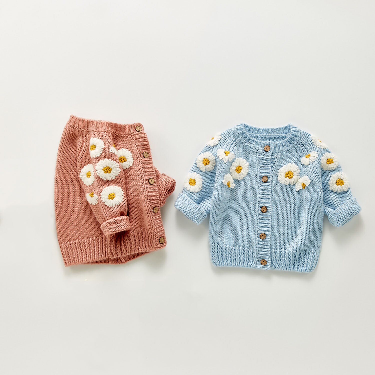 Herfst Baby Kleding Daisy Borduren Peuter Meisjes Truien Casual Baby Vesten Jassen