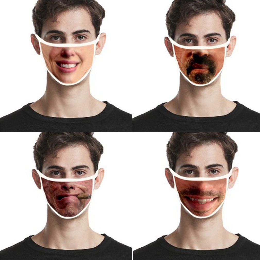 Funny Personality Facial Expressions Mask Dustproof Cotton Mask Men And Women Printed Mask Hanging Ear Mask
