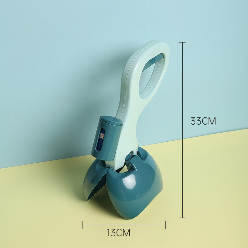 Foldable Dog Pooper Scooper Portable Pick Up Waste Jaw Claw Bin Puppy Poop Scoop With Comfortable Long Handle / Garbage Bag Box
