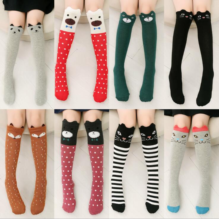 Herbst mädchen kätzchen Ebene Strümpfe mädchen oberschenkel Knie Socken halb socken Ebene 10 Arten 43CM 4-15Jahre TZ05