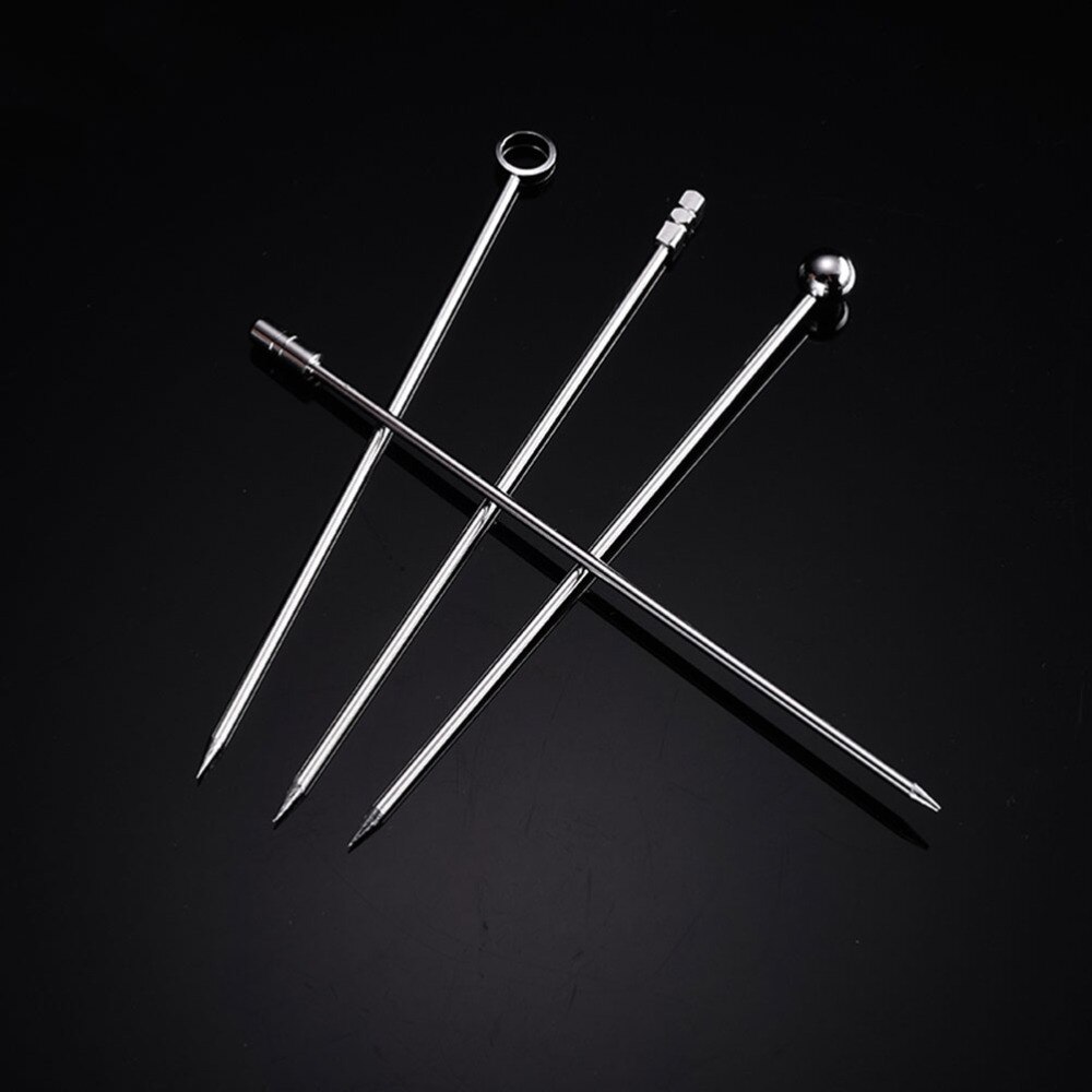 8pcs Stainless Steel Cocktail Picks Practical Fruit Pick Useful Stirring Stick Party Supplies for Home Bar (Head)